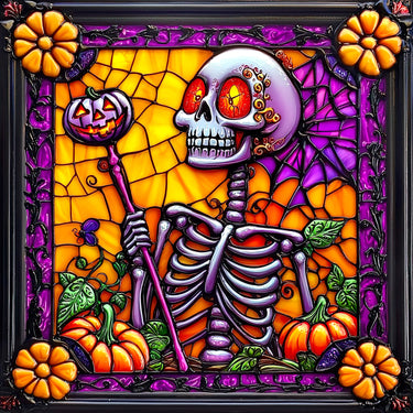 Halloween Skull Sign, DCO-102392, Sign For Wreath, 10x10in Metal Sign